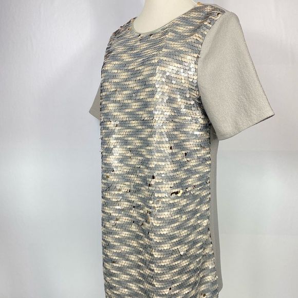 NEW GIANNI BINI Razzle Dazzle Metallic Sequins Cocktail Party Mini Shift Dress - Picture 2 of 8